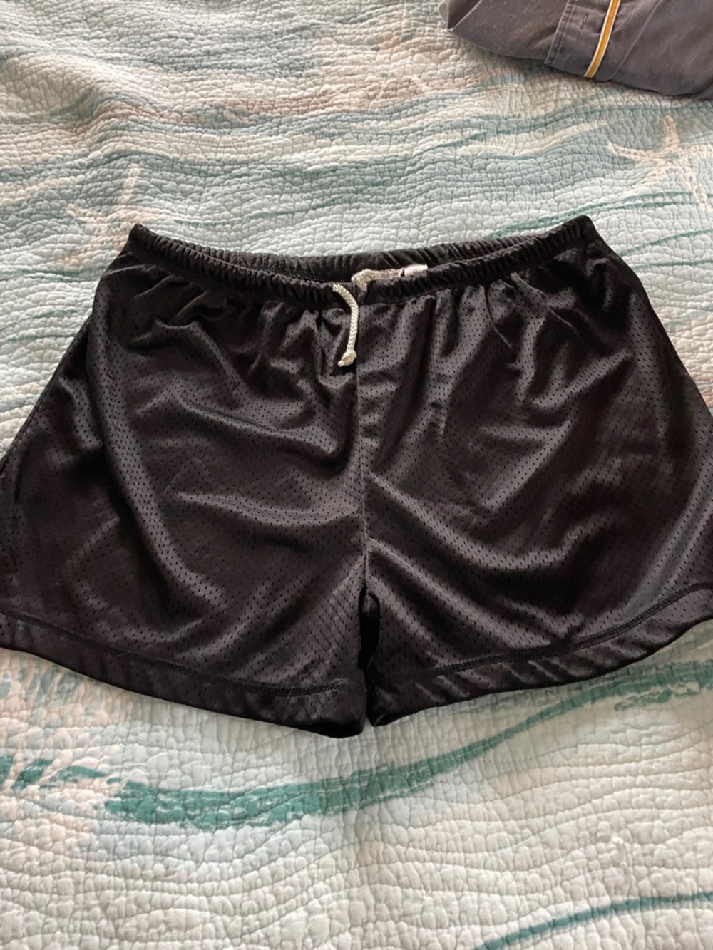 Derek Heart Black Mesh Athletic Shorts